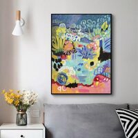 Wall Art 90cmx135cm Summer Smile B Black Frame Canvas thumbnail
