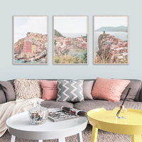 Wall Art 60cmx90cm Italy Cinque Terre 3 Sets Wood Frame Canvas thumbnail