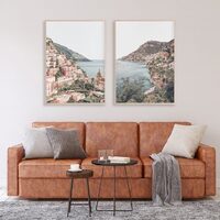 Wall Art 90cmx135cm Italy Positano 2 Sets Wood Frame Canvas thumbnail