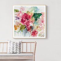 Wall Art 60cmx60cm Floral Brunch Gold Frame Canvas thumbnail