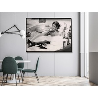 Wall Art 50cmx70cm Brigitte Bardot In the bath poster, Black Frame Canvas thumbnail
