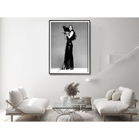 Wall Art 70cmx100cm Cher Music Black and White, Black Frame Canvas thumbnail