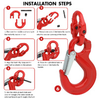 2X 6mm Hammerlock+ Eye Sling Hook Safety Chain Caravan Trailer connecting Extend thumbnail