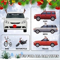Reindeer Car Antlers and Nose Decoration Set Xmas Jingle Bells 20 sets thumbnail