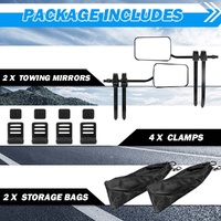 2x Towing Mirrors Pair Clip on Multi Fit Clamp On Towing Caravan 4X4 Trailer 4WD thumbnail