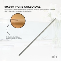 1x 8" Silver Rods 18 Gauge 99.99% High Purity Fine Soft Wire Colloidal Electrode thumbnail