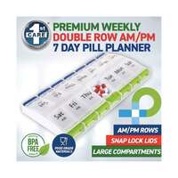 AM/PM Weekly Pill Box 7 Day Tablet Medicine Organiser Holder Case 14 Compartment thumbnail