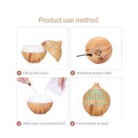 Essential Oil USB Aroma Diffuser - 180ml LED Light Wood Mist Humidifier thumbnail