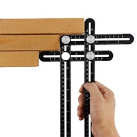 6 Fold Alloy Multiple Angle Ruler - Layout Measuring Template Tool thumbnail