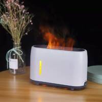 Essential Oil Aroma Diffuser and Remote - White 240ml Flame Fire Style Air Humidifier thumbnail