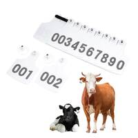 1-100 Cattle Number Ear Tags 7x10cm Set - XL White Cow Sheep Livestock Labels thumbnail