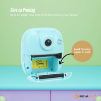 Kids Rechargeable Instant Print Camera Blue - Digital Thermal Photo Video MP3 thumbnail