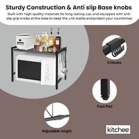 Kitchee Microwave Single Shelf - Expanding Storage Rack Kitchen Organiser Stand thumbnail