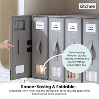 1x Kitchee Foldable Bed Sheet Storage Box – Linen & Closet Organiser Grey thumbnail