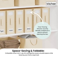 1x Kitchee Foldable Bed Sheet Storage Box – Linen & Closet Organiser Beige thumbnail