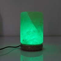 USB Colour Changing Salt Himalayan Lamp - Cylinder Shape Pink Rock LED Light thumbnail