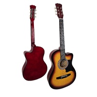 Karrera 38in Acoustic Guitar Steel Strings Carry Bag Shoulder Strap Sun Burst thumbnail