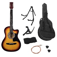 Karrera 38in Pro Cutaway Acoustic Guitar with Bag Strings - Sun Burst thumbnail