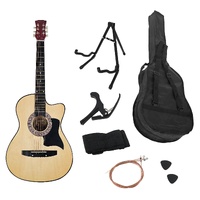 Karrera 38in Pro Cutaway Acoustic Guitar with guitar bag - Natural thumbnail