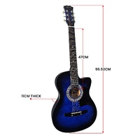 Karrera 38in Pro Cutaway Acoustic Guitar with Bag Strings - Blue Burst thumbnail