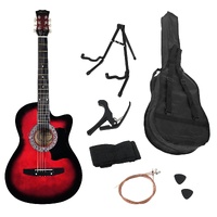 Karrera 38in Pro Cutaway Acoustic Guitar with guitar bag - Red Burst thumbnail
