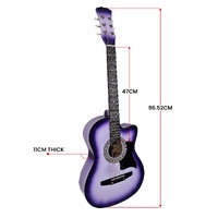 Karrera 38in Cutaway Acoustic Guitar with guitar bag - Purple Burst thumbnail
