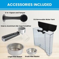 Pronti 1.6L Automatic Coffee Espresso Machine with Steam Frother thumbnail