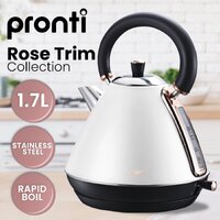 Pronti Toaster, Kettle & Coffee Machine Breakfast Set - White thumbnail