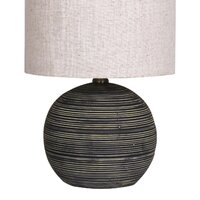 Sarantino Ceramic Table Lamp With Striped Pattern In Antique Black thumbnail