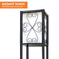 Sarantino Metal Etagere Floor Lamp with Wine Holder Shelf thumbnail