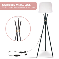 Sarantino Tripod Floor Lamp in Metal and Antique Brass thumbnail