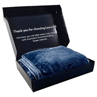 Laura Hill 800-gsm Faux Mink Throw Rug Blanket Queen Size Double-sided Large 220 X 240cm Heavy - Blue thumbnail