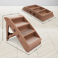 Furtastic 50cm Foldable Step Ladder Stairs - Brown thumbnail