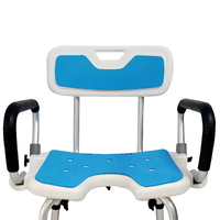 Orthonica Height Adjustable Aluminium Shower Chair With Adjustable Armrests thumbnail