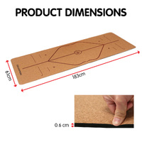 Powertrain Cork Yoga Mat with Carry Straps Home Gym Pilates - Body Line thumbnail