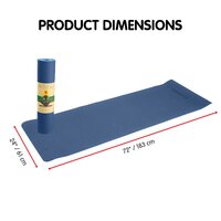 Powertrain Dual Layer 8mm Yoga Mat | Dark Blue | Non-slip Surface And Carry Strap For Ultimate Comfort And Portability thumbnail