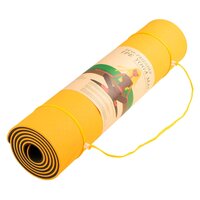 Powertrain Eco-friendly Dual Layer 8mm Yoga Mat | Orange | Non-slip Surface And Carry Strap For Ultimate Comfort And Portability thumbnail