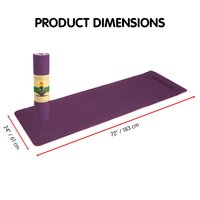 Powertrain Eco-friendly Dual Layer 8mm Yoga Mat | Purple | Non-slip Surface And Carry Strap For Ultimate Comfort And Portability thumbnail