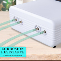 Aquarium Air Pump Oxygen Hydroponic 4 Outlet 670L/H 8W WHITE thumbnail