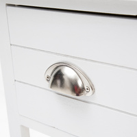 2X Bedside Table Drawer Vintage Side Table Storage Cabinet Bedroom VALERIE WHITE thumbnail