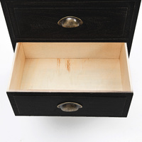 Bedside Table 2 Drawer Vintage Side Table Storage Cabinet Bedroom LYDIA BLACK thumbnail