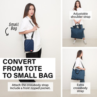 Shopper Bag Tote Bag Foldable Travel Laptop Grocery Nylon KO-DUAL NAVY thumbnail