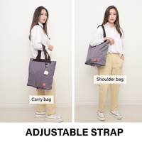Shopper Bag Tote Bag Foldable Travel Laptop Grocery Nylon KO-SHOULDER PURPLE thumbnail