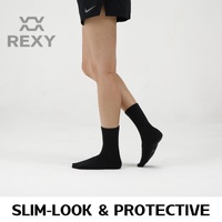 5X Rexy 3D Seamless Crew Socks Small Slim Breathable BLACK thumbnail