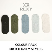 5X Rexy Daily No Show Ankle Socks Medium Non-Slip Breathable MULTI COLOUR thumbnail