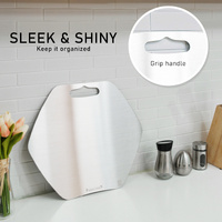 Combo Hexagon Stainless Steel Chopping Cutting Board + Chopping Boards Holder thumbnail
