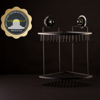 Double Corner Shelf Removable Suction BLACK thumbnail