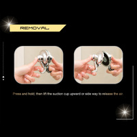 4PC Suction Hook Removable 72mm CHROME thumbnail