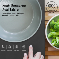 KOMAN Shinewon Vinch IH Frypan Frying Pan 28cm Non-stick Induction Ceramic + Glass Lid GREY thumbnail