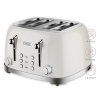 PHILEX 4-Slice Electric Toaster Bread Reheat Defrost Retro Retro IVORY thumbnail